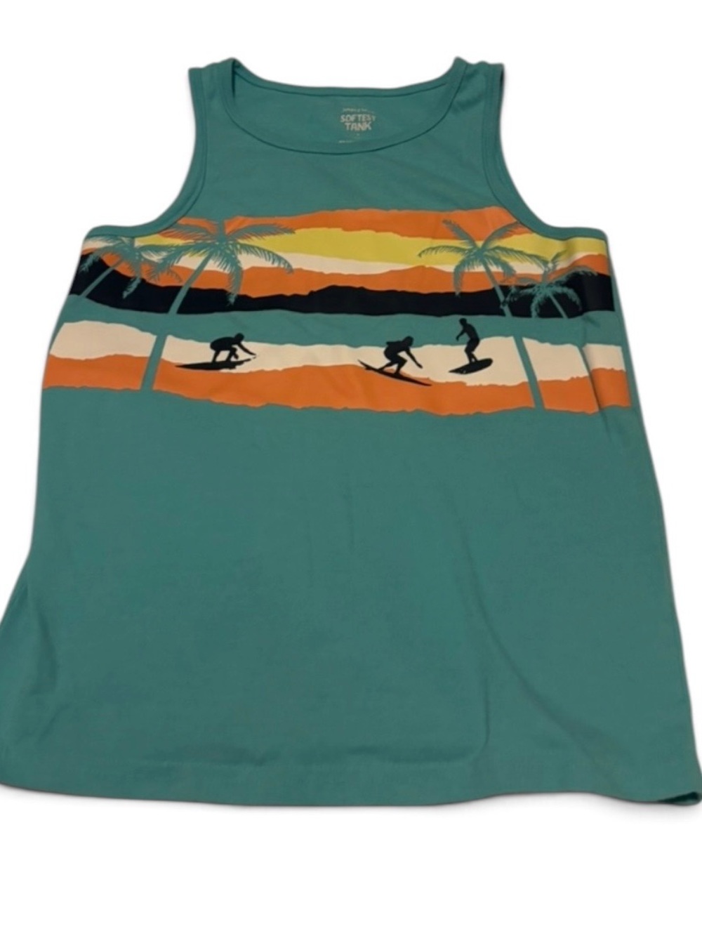 jumping beans Teal Surf Palm Graphic Tank Top